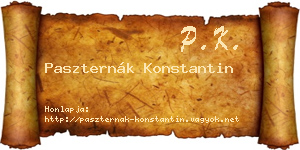 Paszternák Konstantin névjegykártya